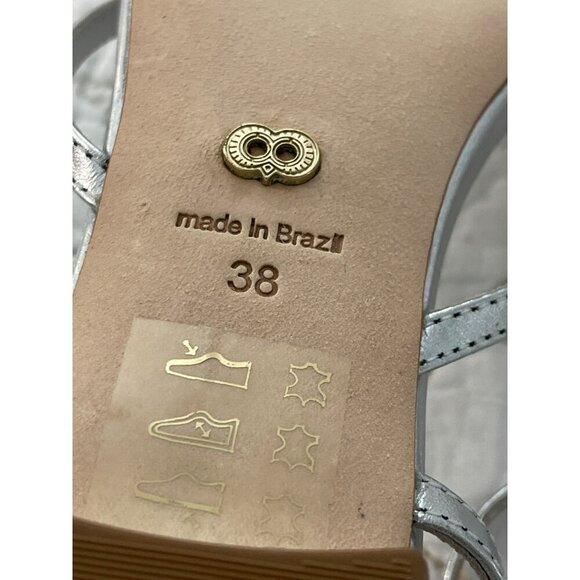 Caroline Constas $360 Silver Morgan Strappy  Sandals Designer Shoes NEW - Picture 7 of 12